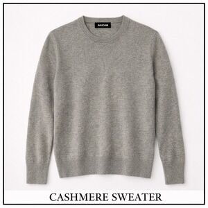 NAADAM Mens 100% Cashmere Essential Crewneck Sweater Heather Grey Size M